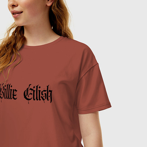 Женская футболка оверсайз BILLIE EILISH: Gangsta / Кирпичный – фото 3