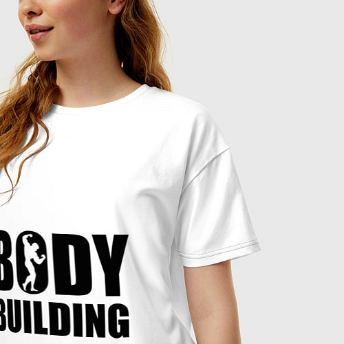 Женская футболка оверсайз Bodybuilding / Белый – фото 3
