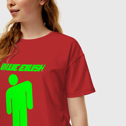 Женская футболка оверсайз BILLIE EILISH / Красный – фото 3