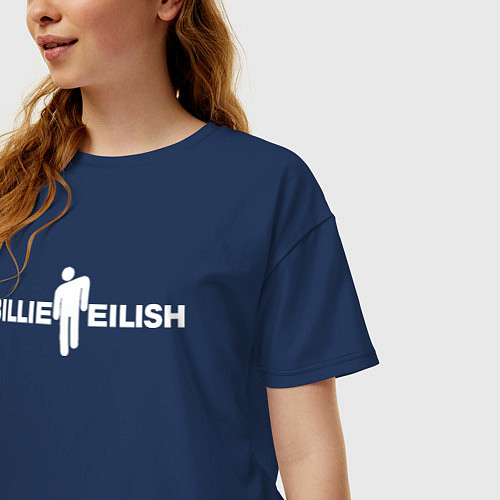 Женская футболка оверсайз BILLIE EILISH: Black Fashion / Тёмно-синий – фото 3