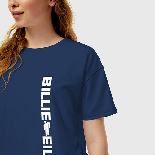 Женская футболка оверсайз BILLIE EILISH / Тёмно-синий – фото 3