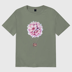 Футболка оверсайз женская Воздушные Цветы, цвет: авокадо