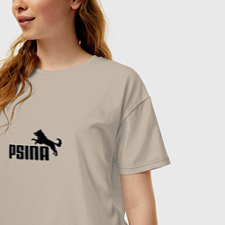 Футболка оверсайз женская Psina logo, цвет: миндальный — фото 2