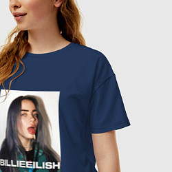 Футболка оверсайз женская Billie Eilish, цвет: тёмно-синий — фото 2