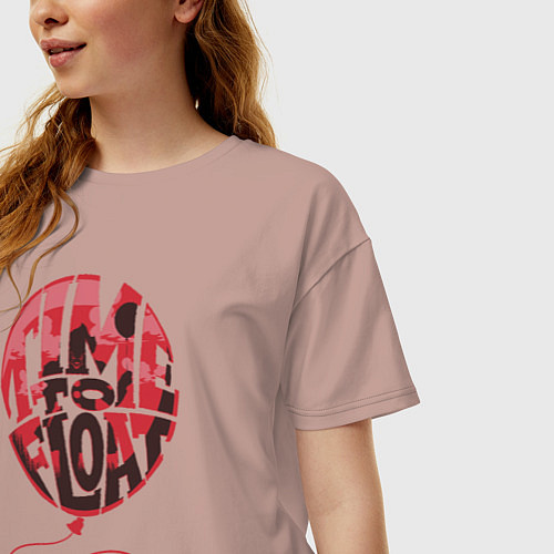 Женская футболка оверсайз Time to float / Пыльно-розовый – фото 3