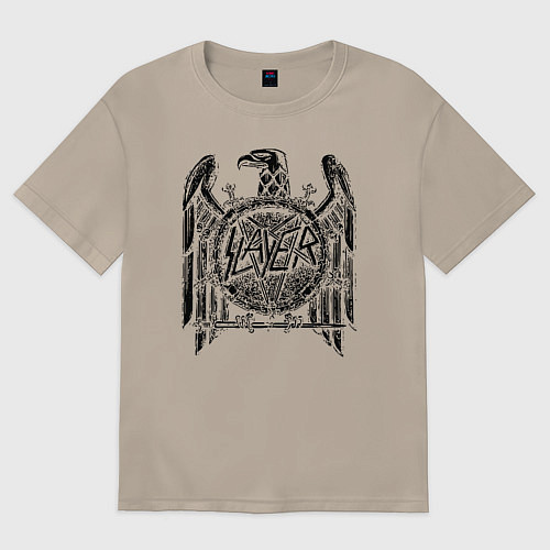 Женская футболка оверсайз Slayer логотип / Миндальный – фото 1
