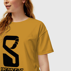 Футболка оверсайз женская Scorpions logo, цвет: горчичный — фото 2