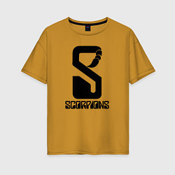 Футболка оверсайз женская Scorpions logo, цвет: горчичный