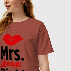 Футболка оверсайз женская Mrs. always right, цвет: кирпичный — фото 2