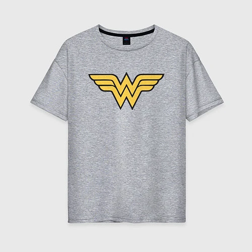 Женская футболка оверсайз Wonder Woman / Меланж – фото 1