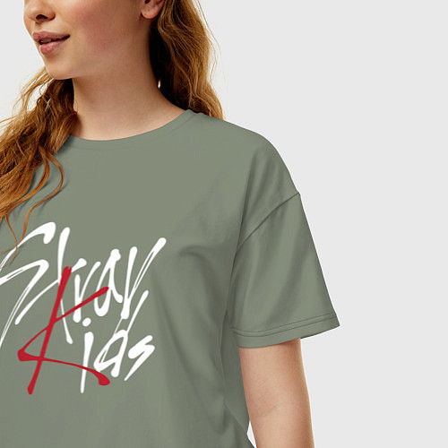 Женская футболка оверсайз Stray Kids / Авокадо – фото 3