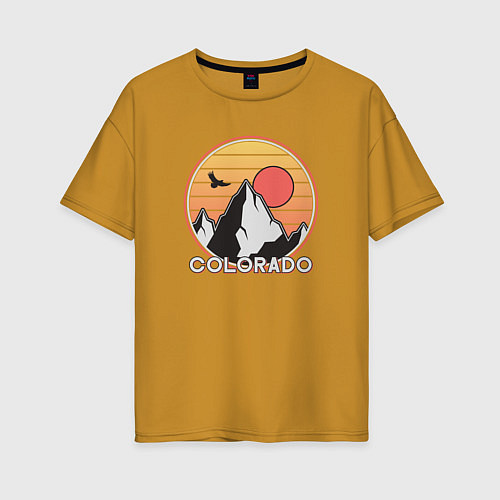 Женская футболка оверсайз Колорадо / Горчичный – фото 1