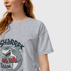 Футболка оверсайз женская Shark Team, цвет: меланж — фото 2