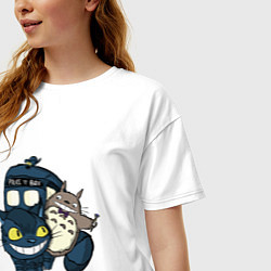Футболка оверсайз женская Tardis Totoro, цвет: белый — фото 2