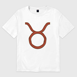 Футболка оверсайз женская Телец Taurus, цвет: белый