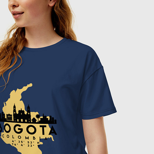 Женская футболка оверсайз Богота Колумбия / Тёмно-синий – фото 3