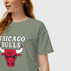 Футболка оверсайз женская CHICAGO BULLS, цвет: авокадо — фото 2