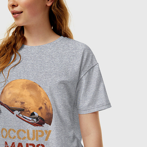 Женская футболка оверсайз Захватить Марс / Меланж – фото 3