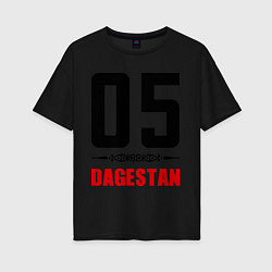 Футболка оверсайз женская 05 Dagestan, цвет: черный