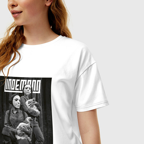 Женская футболка оверсайз Lindemann / Белый – фото 3