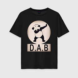Футболка оверсайз женская DAB Panda, цвет: черный