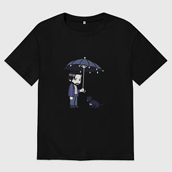 Футболка оверсайз женская Be kind to animals or I'll kil, цвет: черный