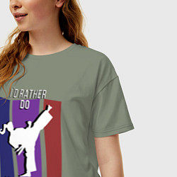 Футболка оверсайз женская Id rather do karate, цвет: авокадо — фото 2