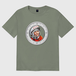 Футболка оверсайз женская Гагарин ?? 1, цвет: авокадо