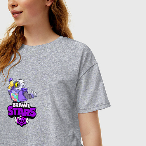 Женская футболка оверсайз BRAWL STARS:РИКОШЕТ / Меланж – фото 3