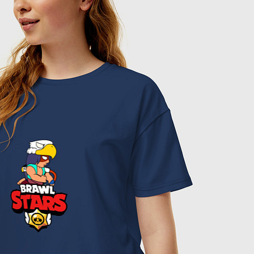 Женская футболка оверсайз BRAWL STARS:БО / Тёмно-синий – фото 3