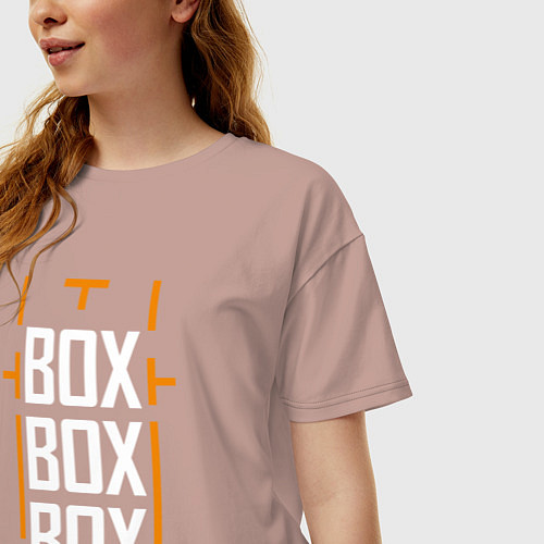 Женская футболка оверсайз Box box box / Пыльно-розовый – фото 3