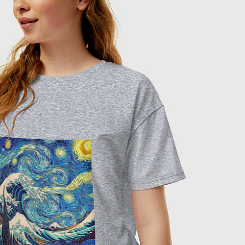 Женская футболка оверсайз Звездная ночь / Меланж – фото 3