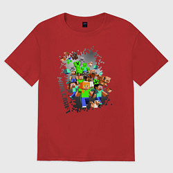 Футболка оверсайз женская Minecraft, цвет: красный