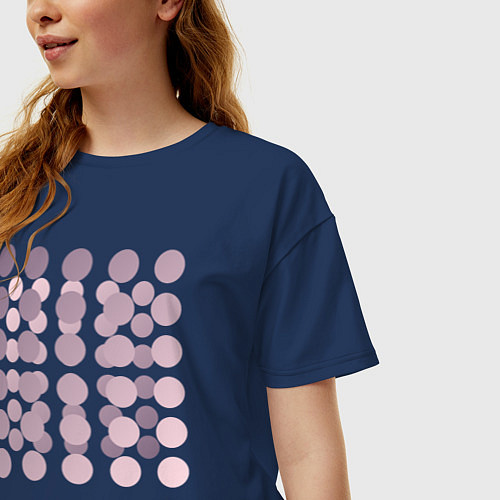 Женская футболка оверсайз Abstract circles / Тёмно-синий – фото 3