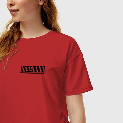 Женская футболка оверсайз LINDEMANN / Красный – фото 3