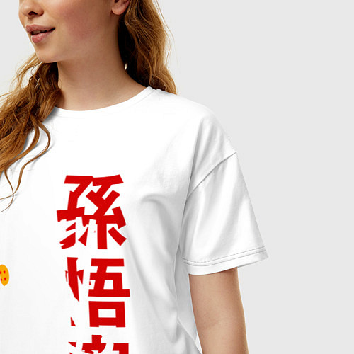 Женская футболка оверсайз Dragon Ball Goku / Белый – фото 3