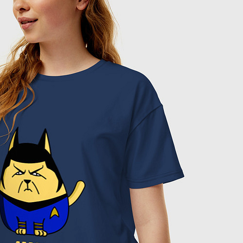 Женская футболка оверсайз Spock / Тёмно-синий – фото 3