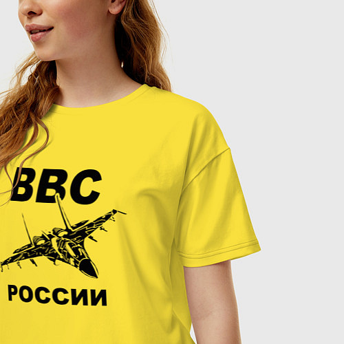 Женская футболка оверсайз ВВС России / Желтый – фото 3