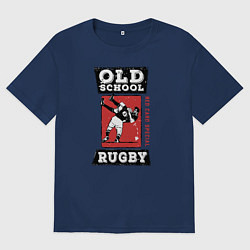 Футболка оверсайз женская Old School Rugby, цвет: тёмно-синий