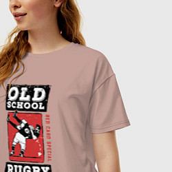 Футболка оверсайз женская Old School Rugby, цвет: пыльно-розовый — фото 2
