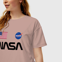 Футболка оверсайз женская NASA НАСА, цвет: пыльно-розовый — фото 2