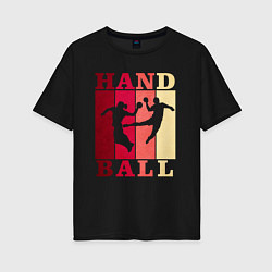 Футболка оверсайз женская Handball, цвет: черный