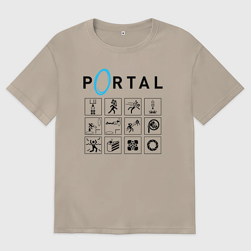 Женская футболка оверсайз PORTAL / Миндальный – фото 1