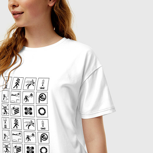 Женская футболка оверсайз PORTAL / Белый – фото 3