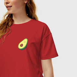 Футболка оверсайз женская Авокадо, цвет: красный — фото 2