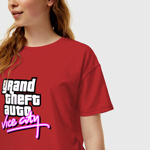 Женская футболка оверсайз GTA / Красный – фото 3