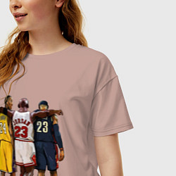 Футболка оверсайз женская Bryant, Jordan, James, цвет: пыльно-розовый — фото 2
