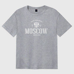 Футболка оверсайз женская Москва Born in Russia, цвет: меланж