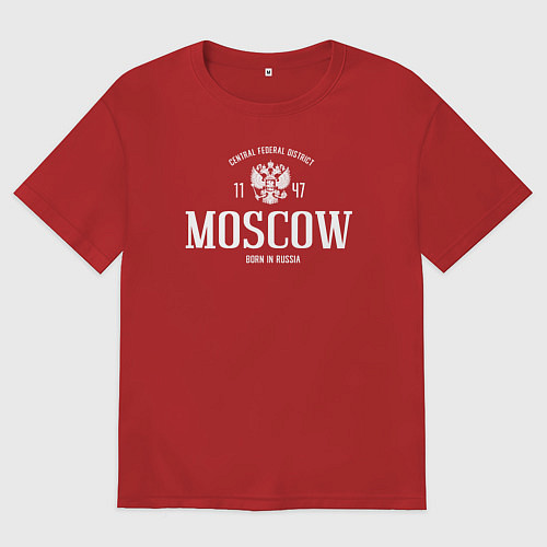 Женская футболка оверсайз Москва Born in Russia / Красный – фото 1