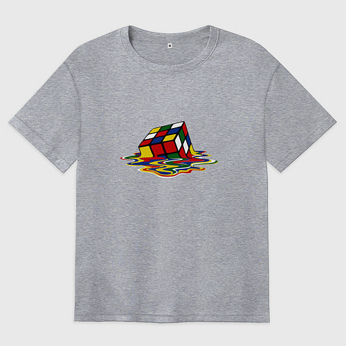 Женская футболка оверсайз Кубик Рубика / Меланж – фото 1